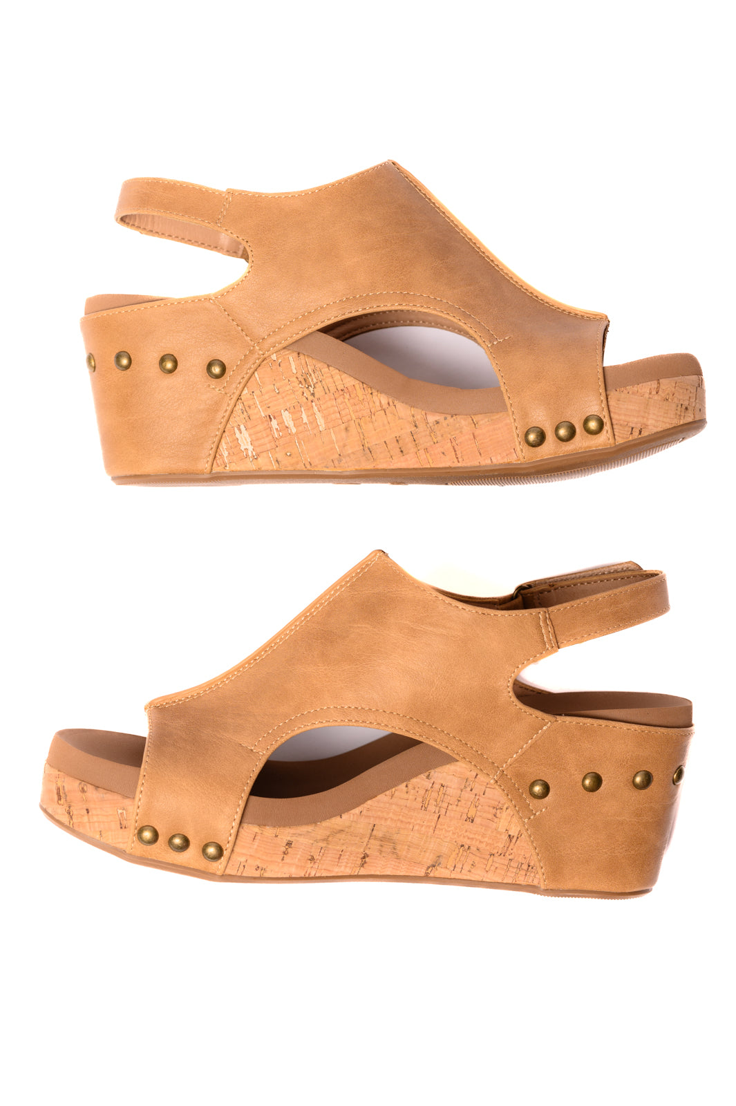 Corky's Carley Wedge Sandals in Caramel Smooth