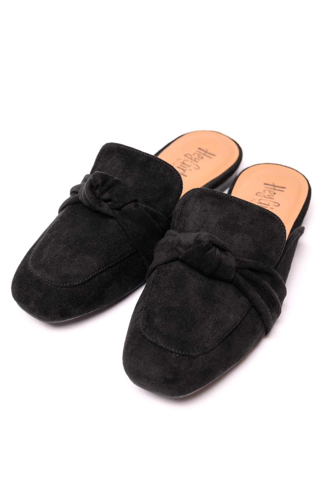 Corky's Clingy Mules in Black Faux Suede