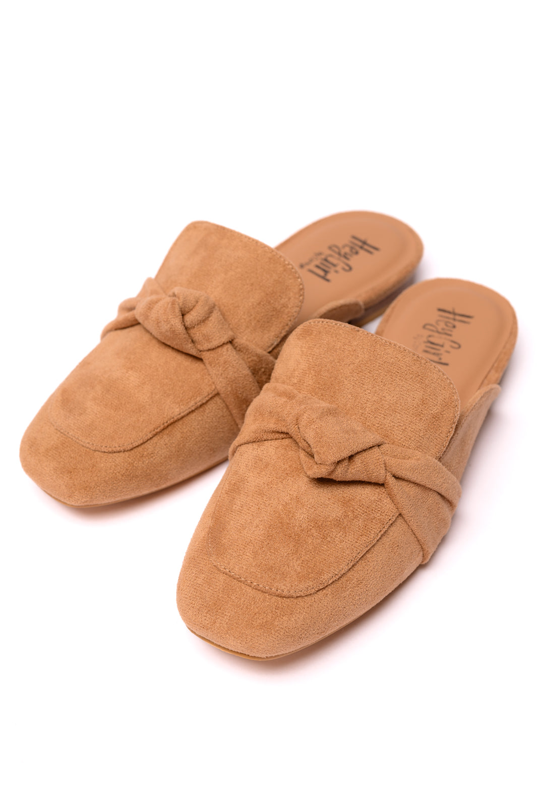 Corky's Clingy Mules in Camel Faux Suede