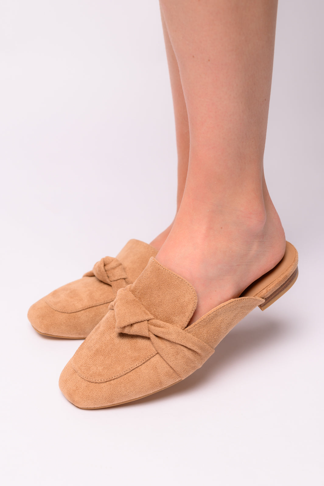 Corky's Clingy Mules in Camel Faux Suede