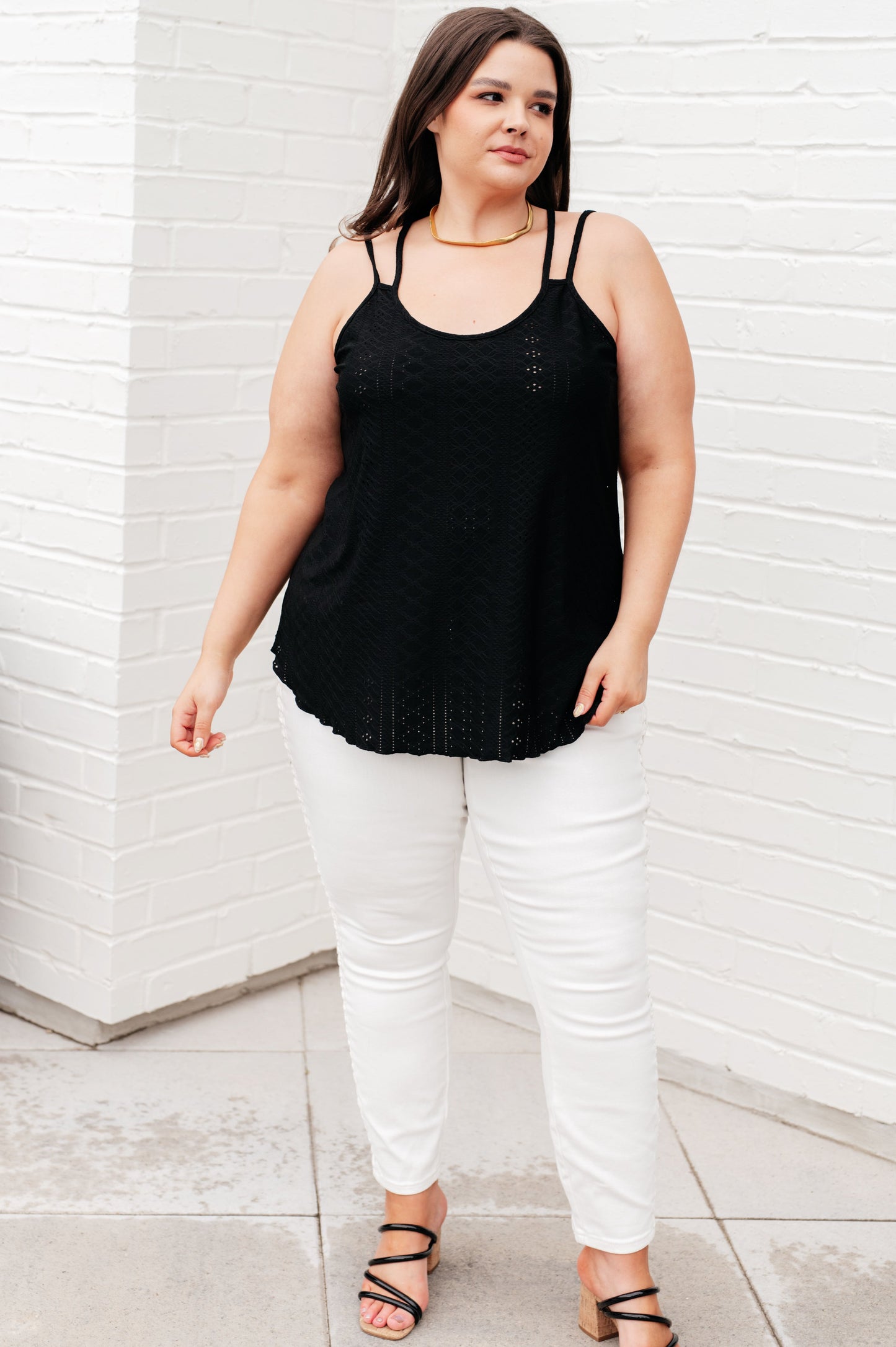 Jordan Eye on the Prize Eyelet Tank in Black