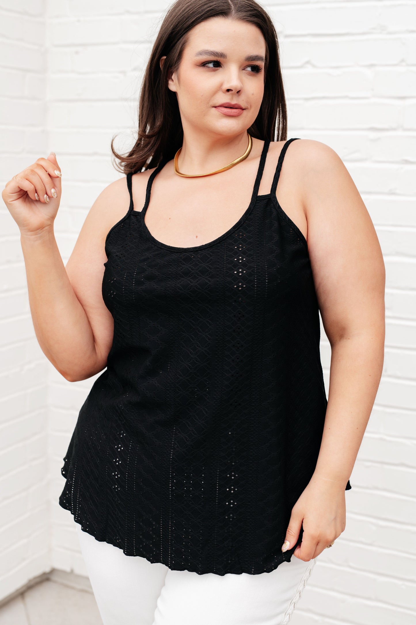 Jordan Eye on the Prize Eyelet Tank in Black