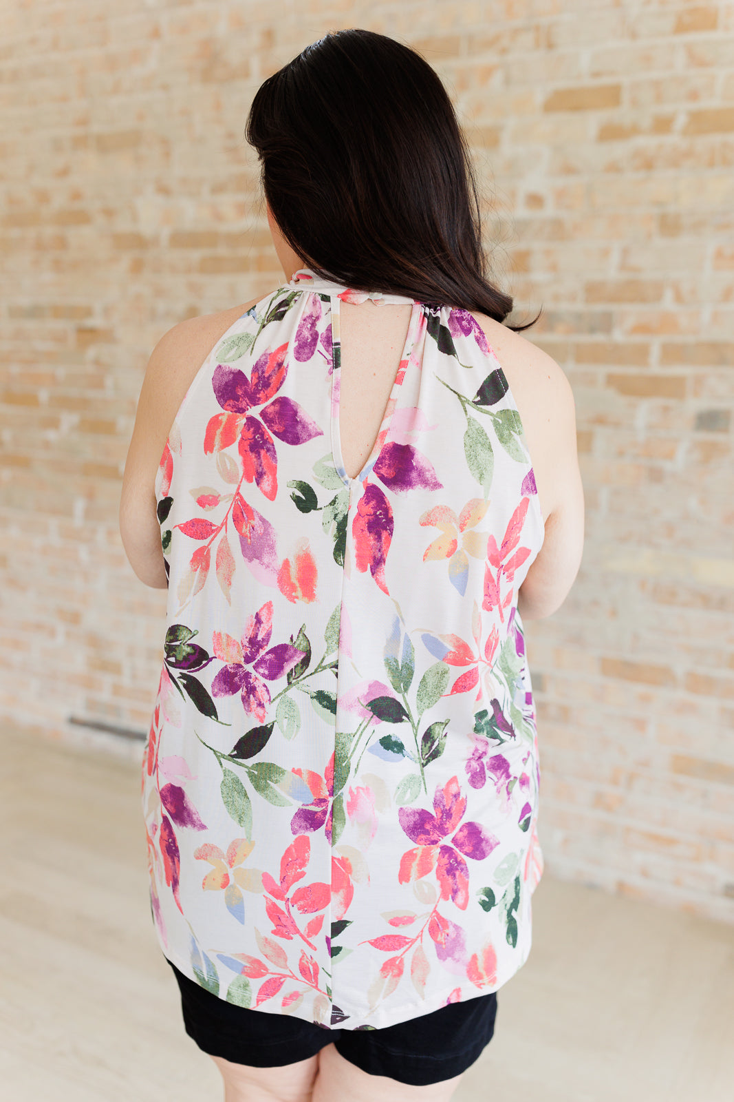 White Birch Feeling Lovely Floral Halter Blouse