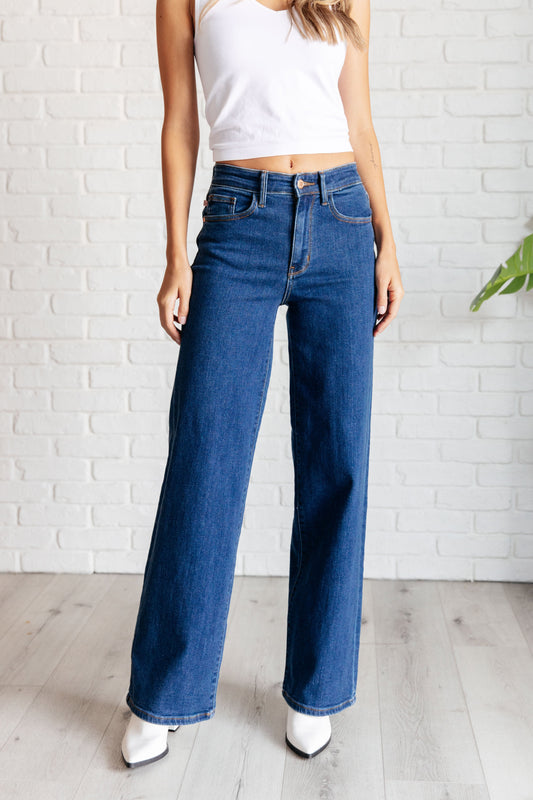 Judy Blue Hazel High Rise Vintage Wide Leg Jeans