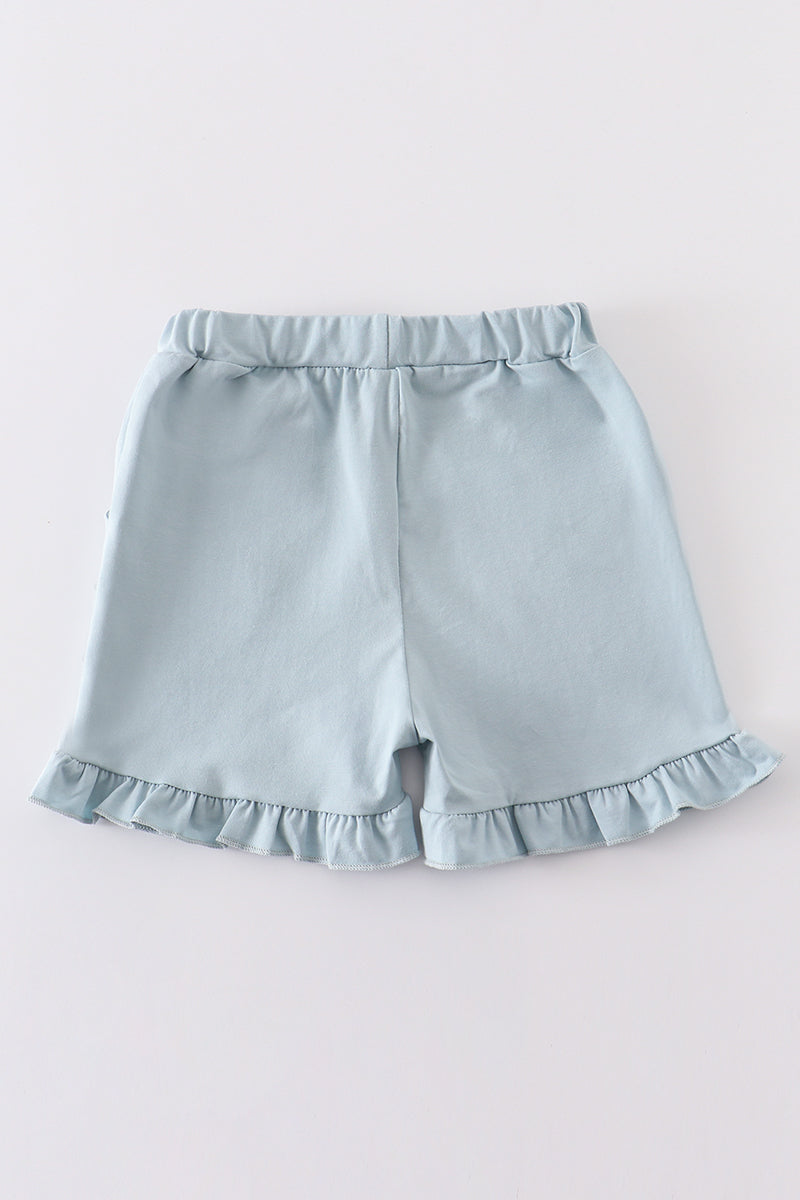 Abby & Evie Blue basic ruffle shorts