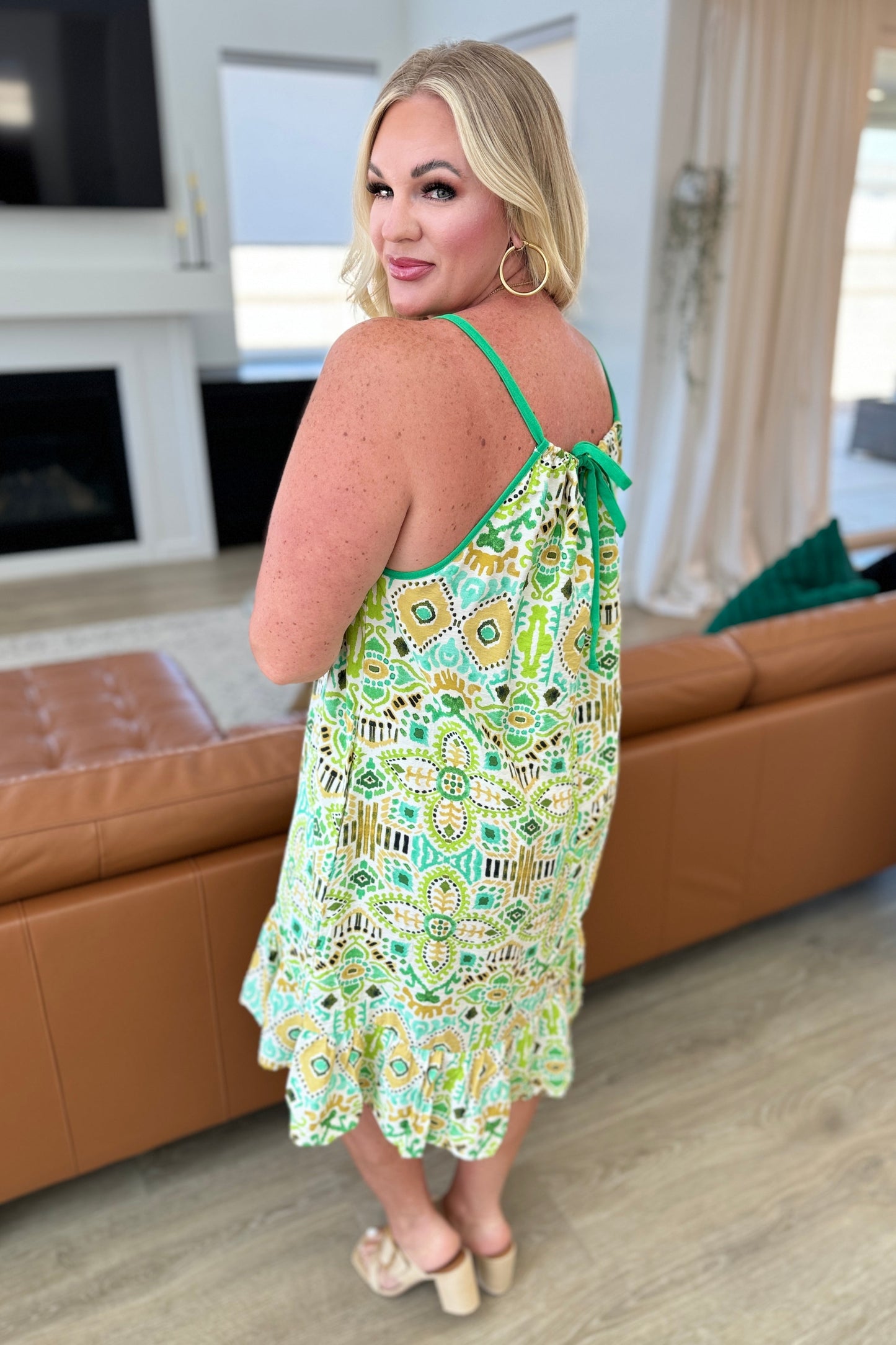 Sew In Love As You Walk On By Tank Dress in Lime