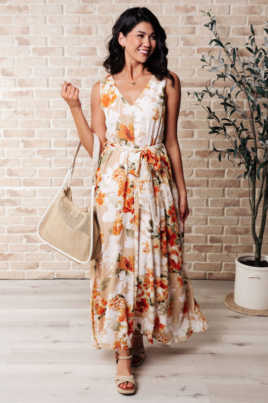 HYFVE It's All Sunshine V-Neck Floral Dress in Orange