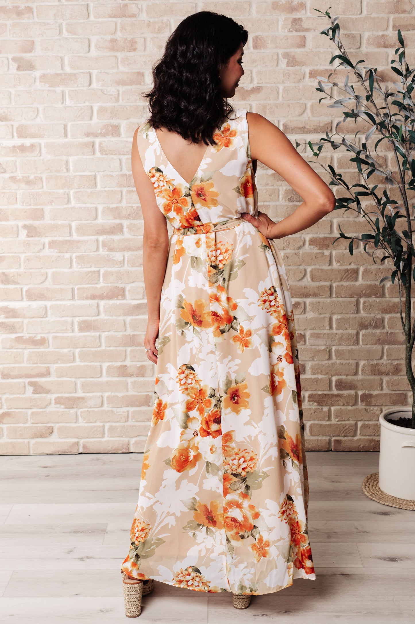 HYFVE It's All Sunshine V-Neck Floral Dress in Orange