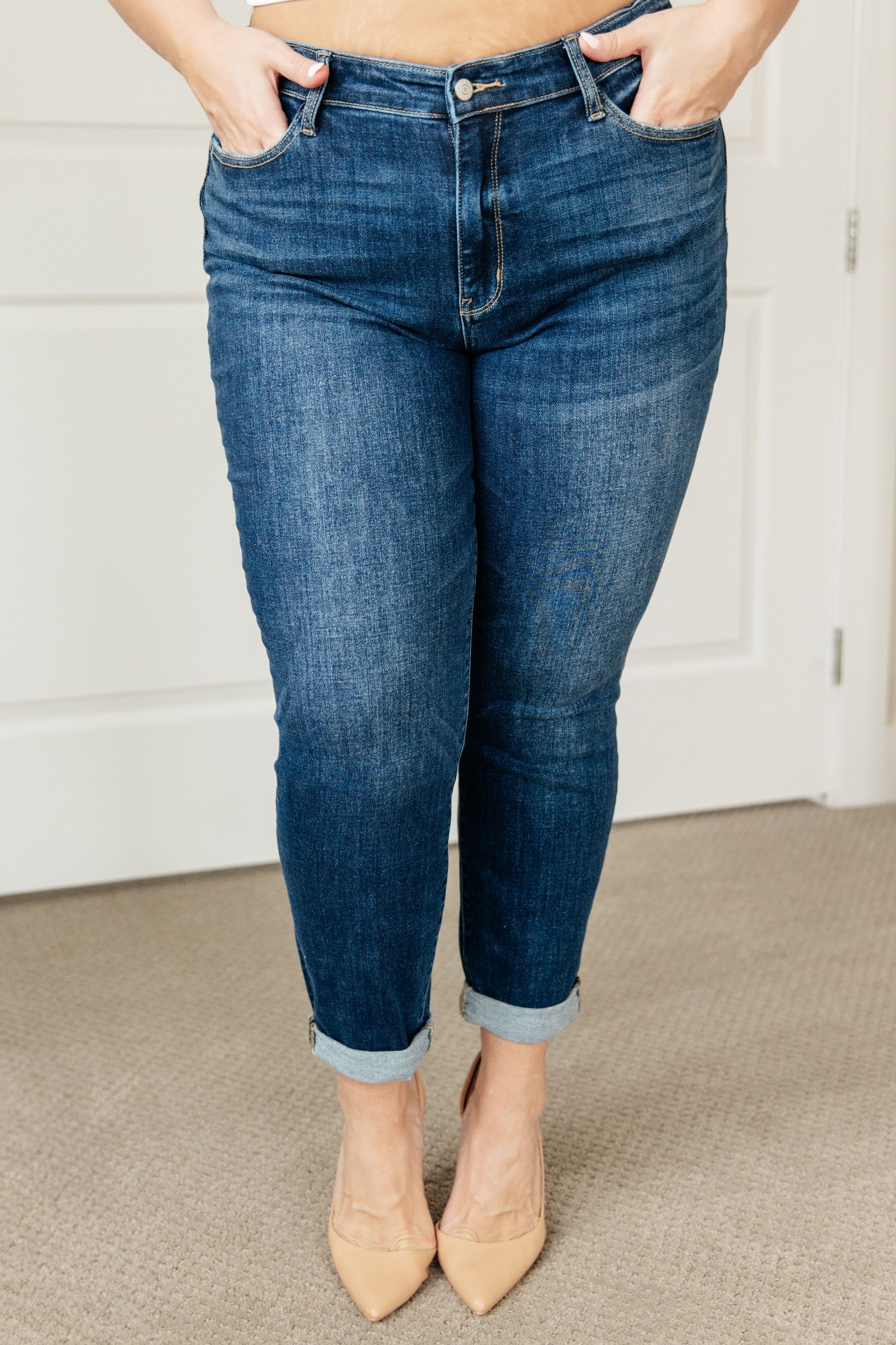 London Midrise Cuffed Boyfriend Jeans - G Marie's Boutique 