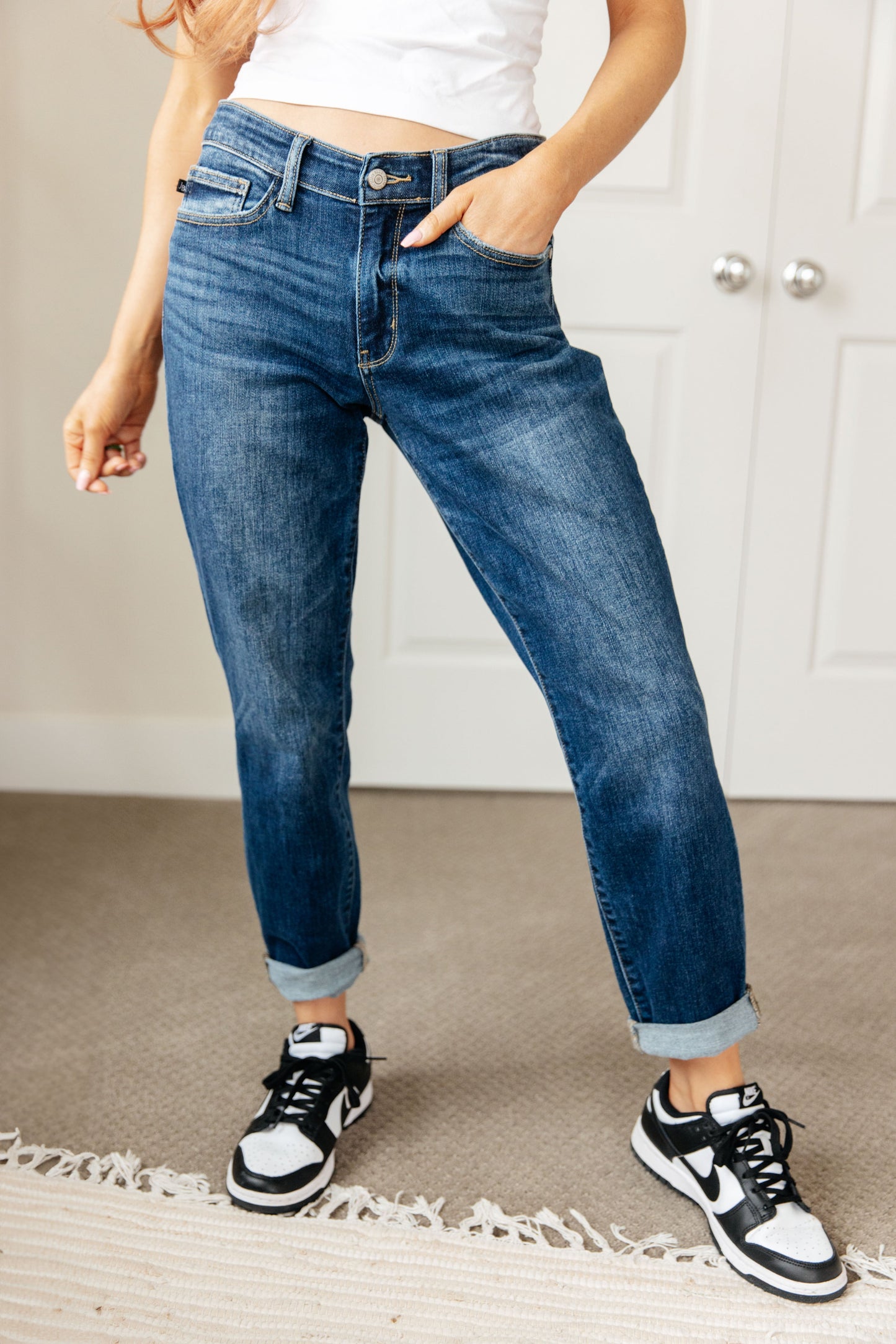 London Midrise Cuffed Boyfriend Jeans - G Marie's Boutique 