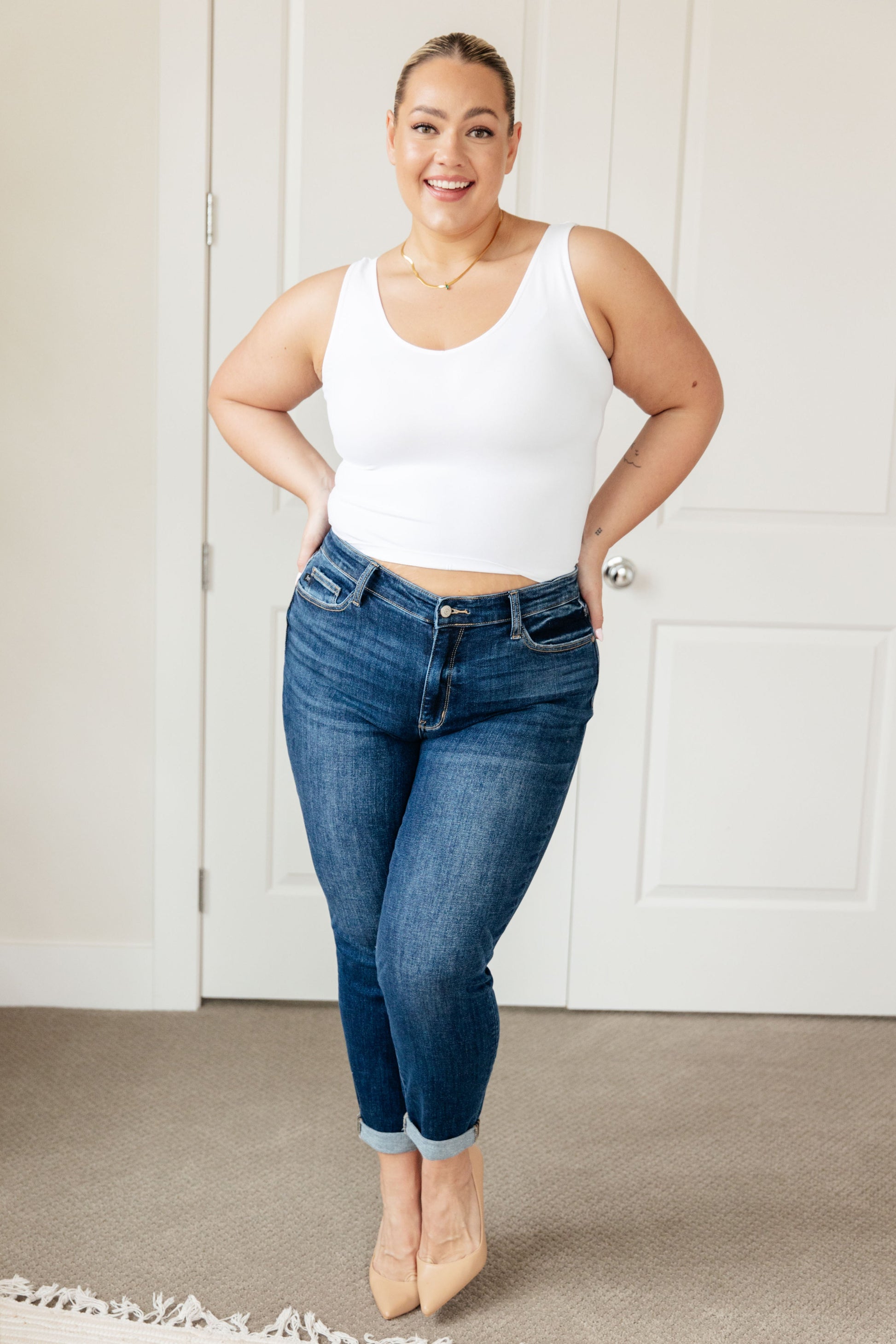 London Midrise Cuffed Boyfriend Jeans - G Marie's Boutique 