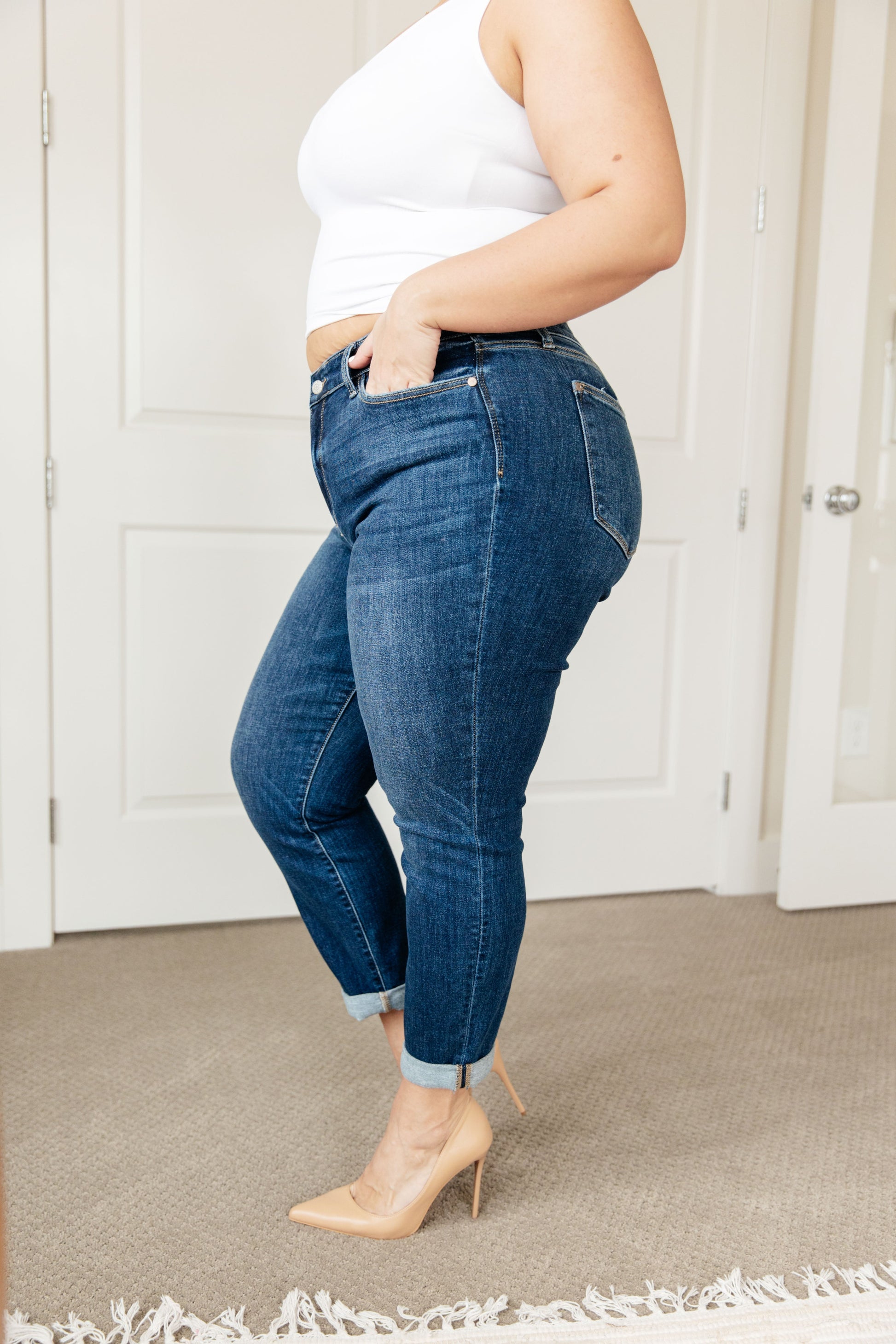 London Midrise Cuffed Boyfriend Jeans - G Marie's Boutique 