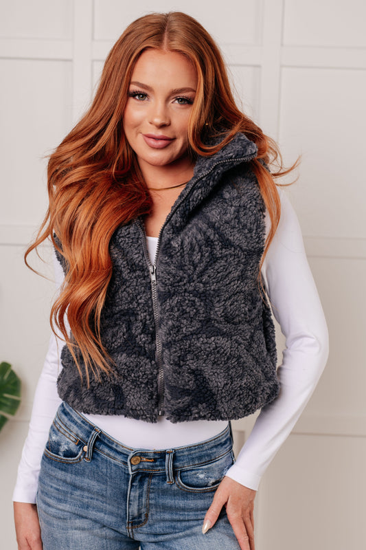 Polagram Just One More Layer Paisley Sherpa Print Vest