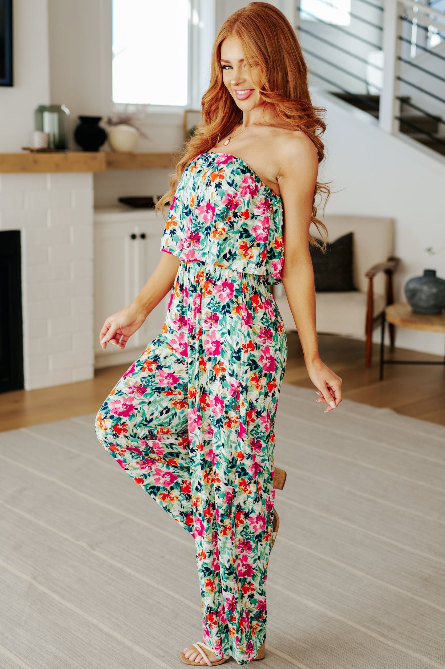 Andrée by Unit Life of the Party Floral Jumpsuit in Green