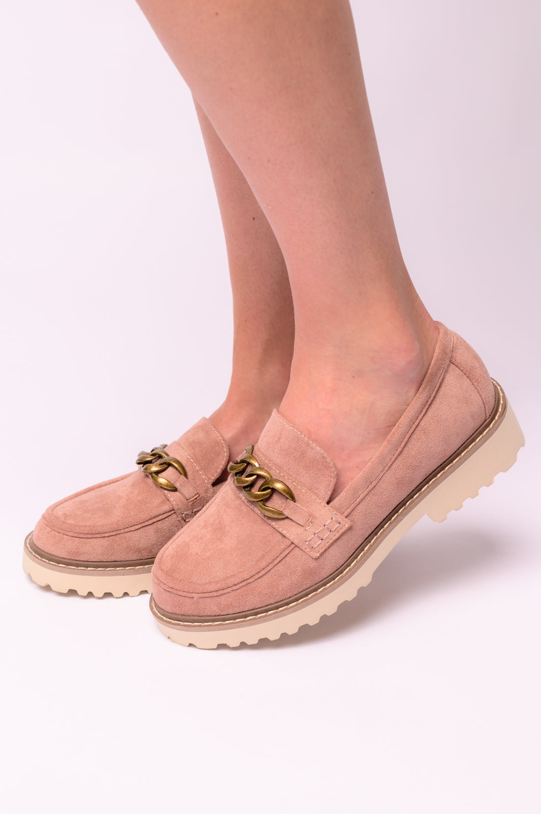 Corky's Literally Loafers in Blush Faux Suede