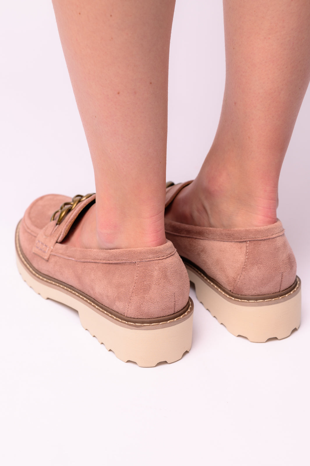 Corky's Literally Loafers in Blush Faux Suede