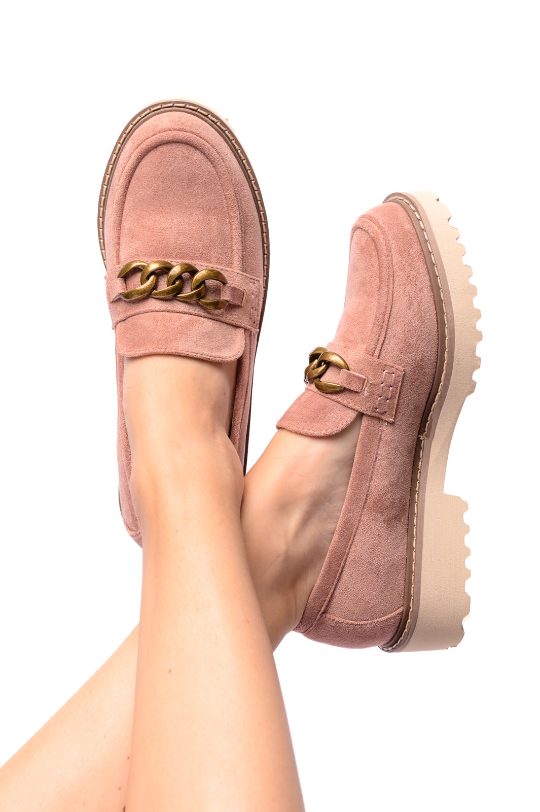 Corky's Literally Loafers in Blush Faux Suede