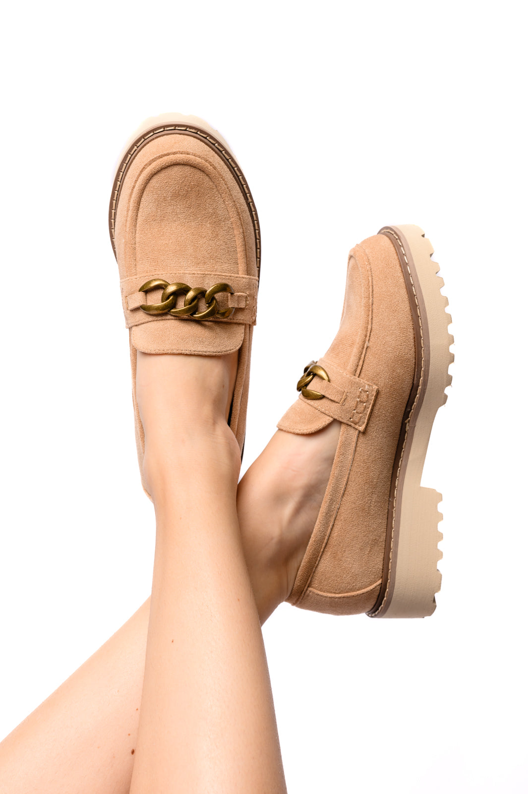 Corky's Literally Loafers in Camel Faux Suede