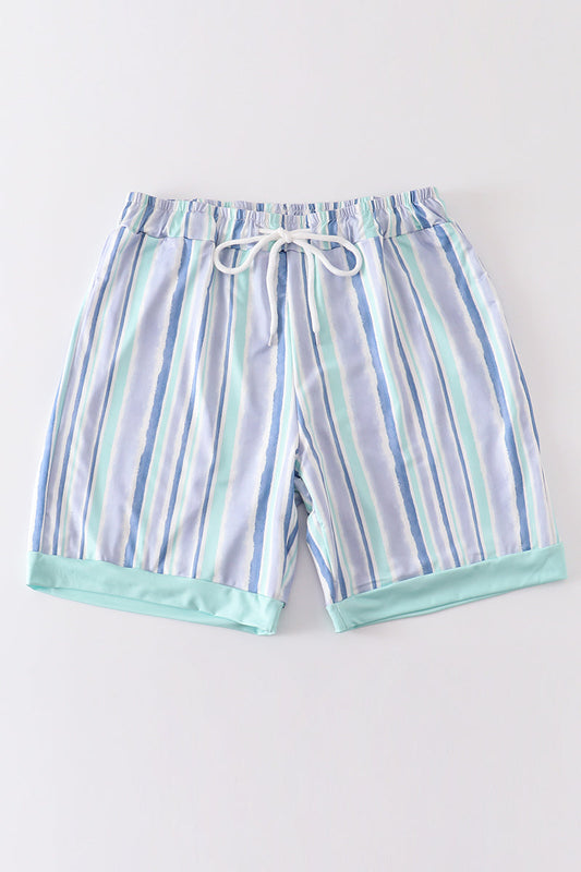 Blue stripe men swim trunks