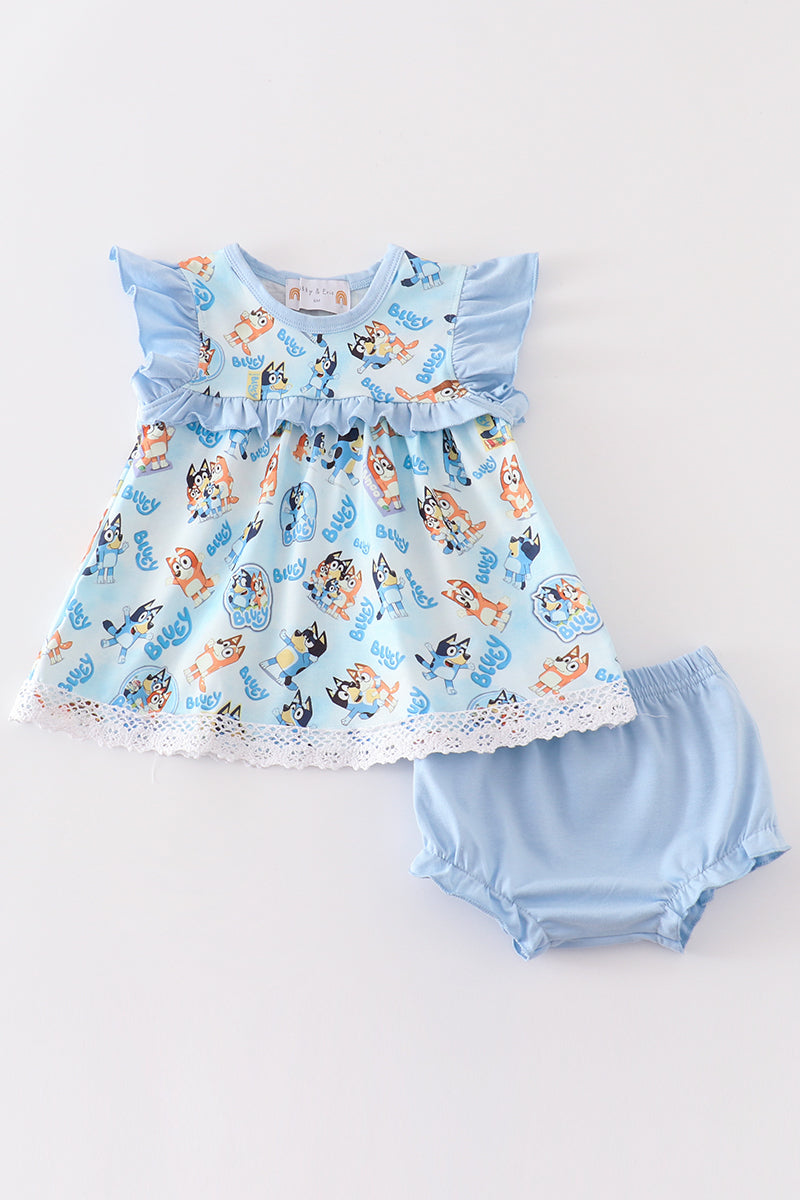 Abby & Evie Blue character baby girl set