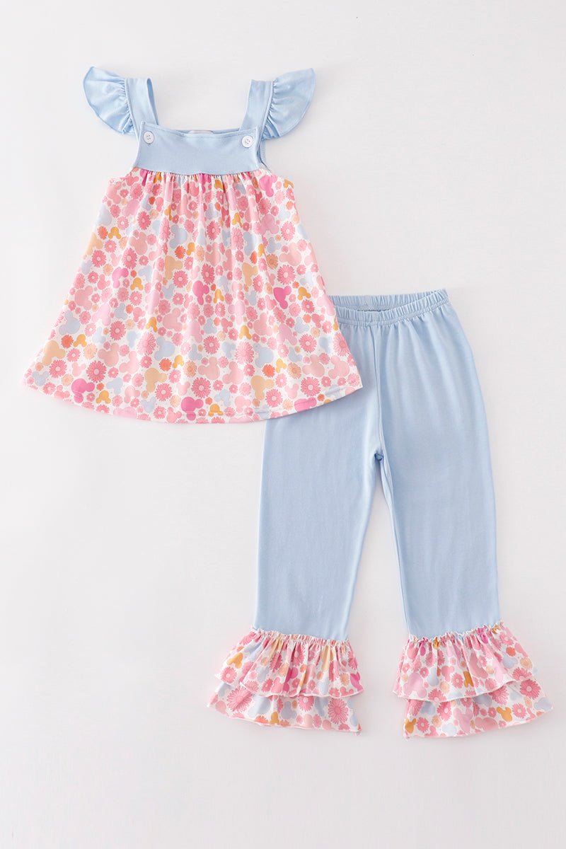 Abby & Evie Pink character print girl set