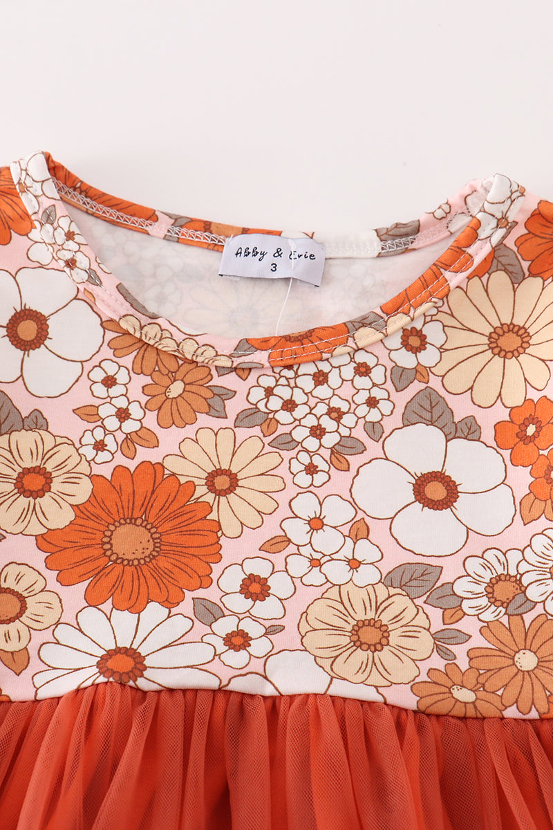 Abby & Evie Brown floral print dress