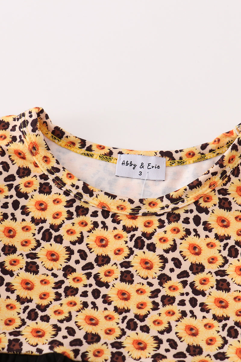 Abby & Evie Mustard floral print dress