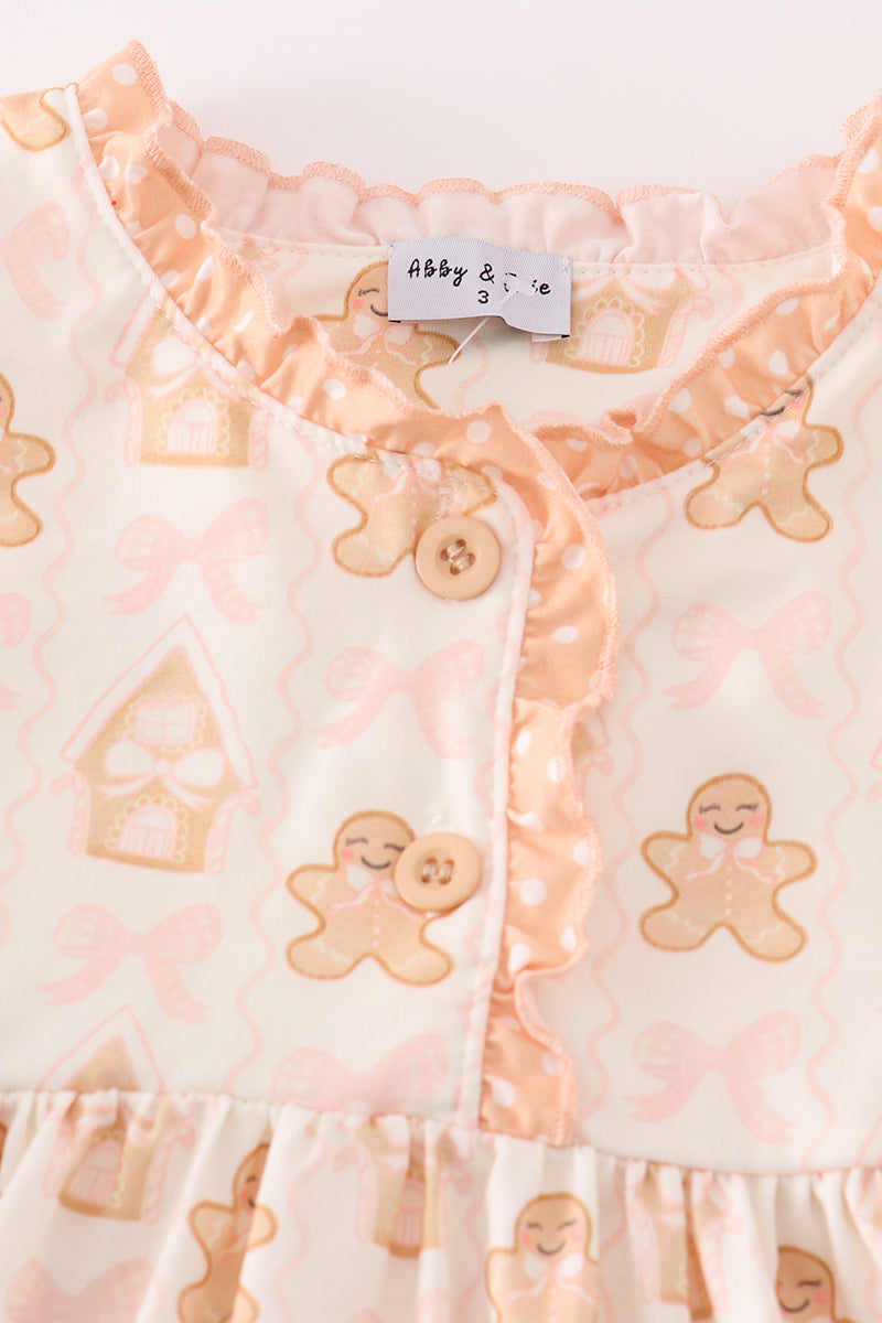 Abby & Evie Beige gingerbread girl gown