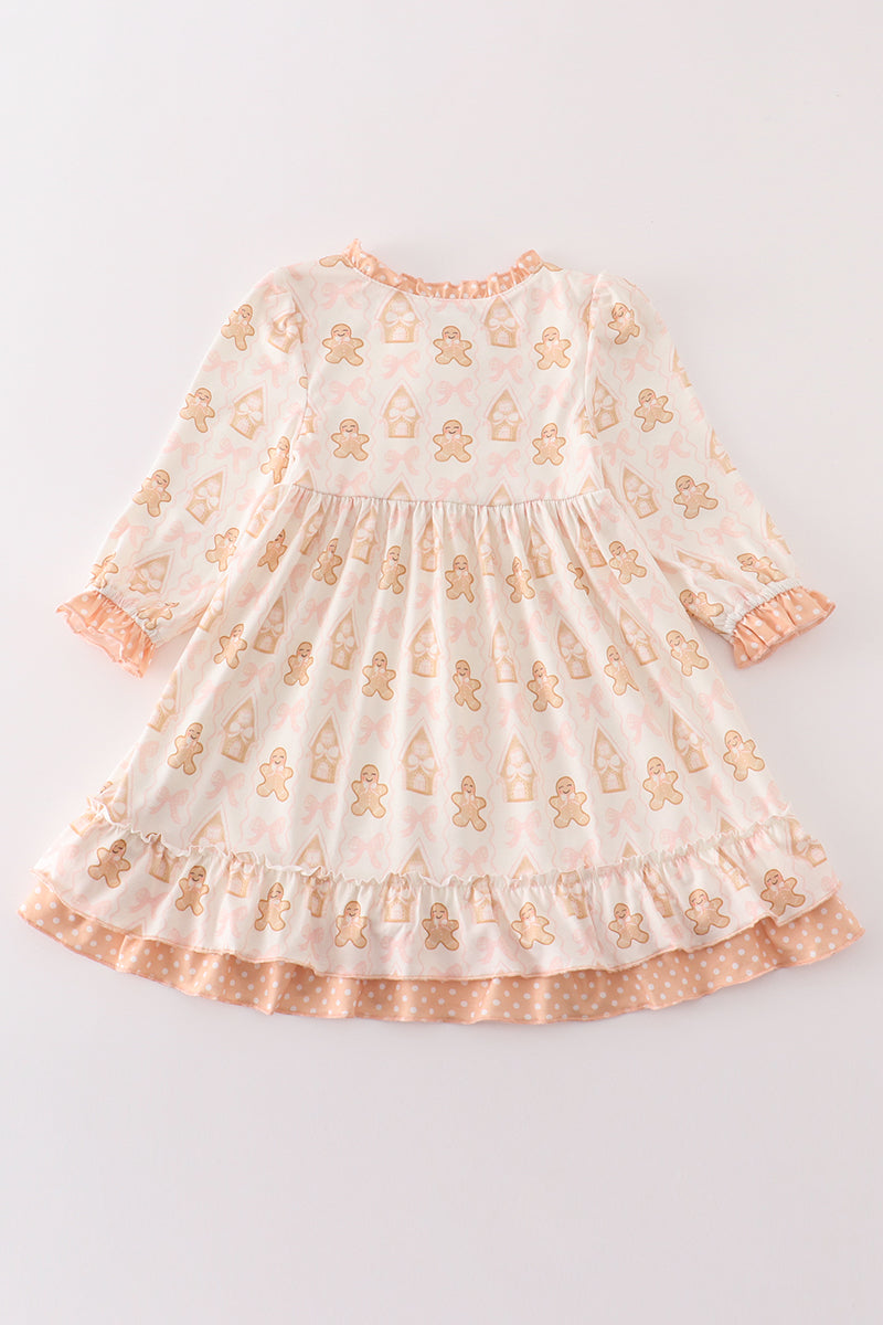 Abby & Evie Beige gingerbread girl gown