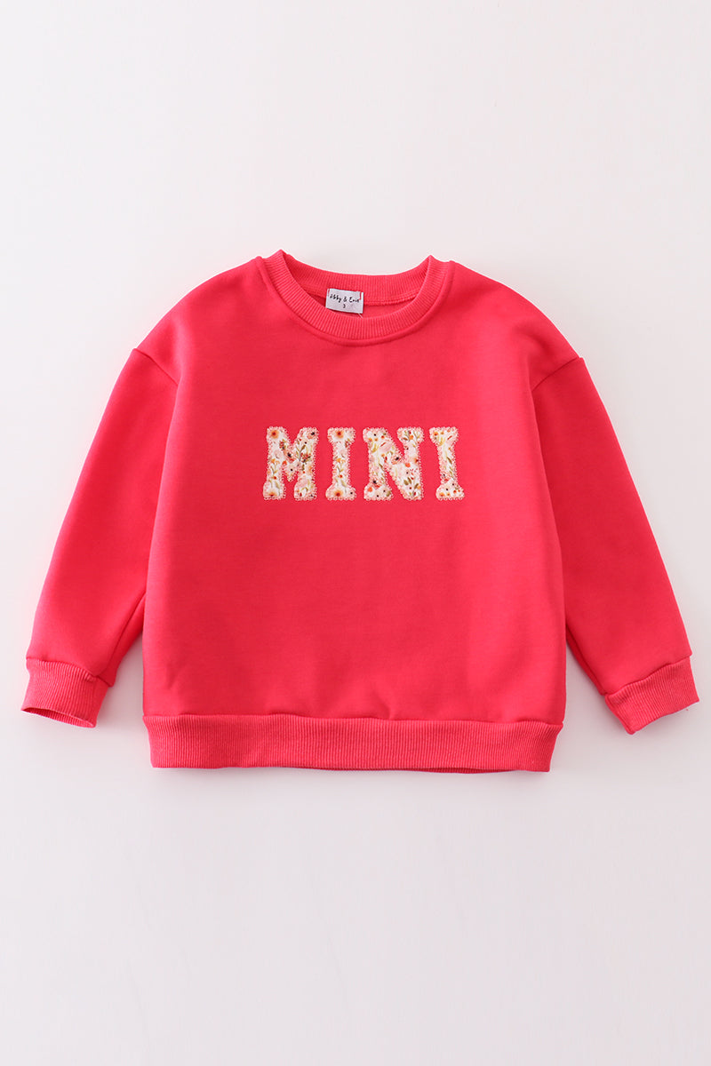 Abby & Evie Red MAMA&MINI applique fleece mom&me sweatshirt