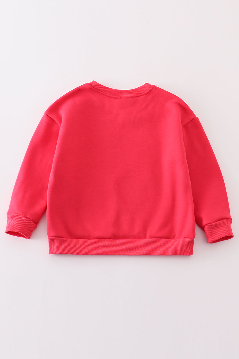 Abby & Evie Red MAMA&MINI applique fleece mom&me sweatshirt