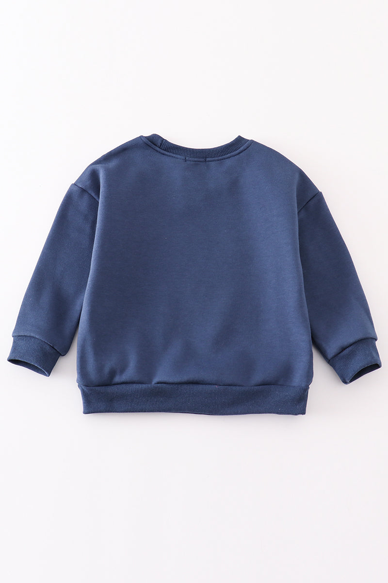 Abby & Evie Navy MAMA&MINI applique fleece mom&me sweatshirt