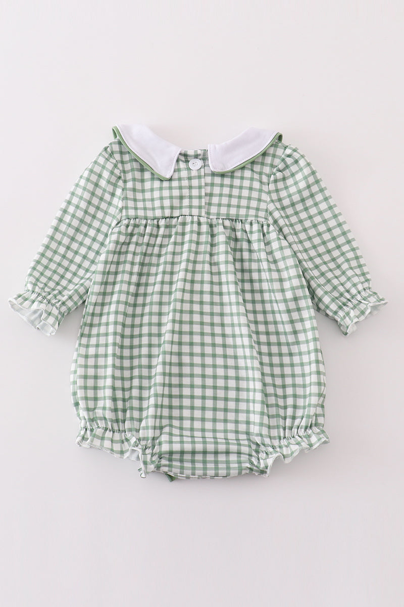 Abby & Evie Green clover embroidery girl bubble