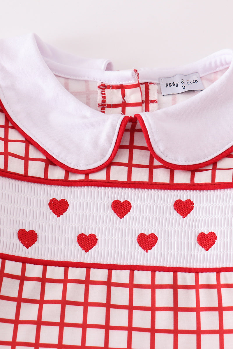 Abby & Evie Valentine's day smocked heart embroidery boy set