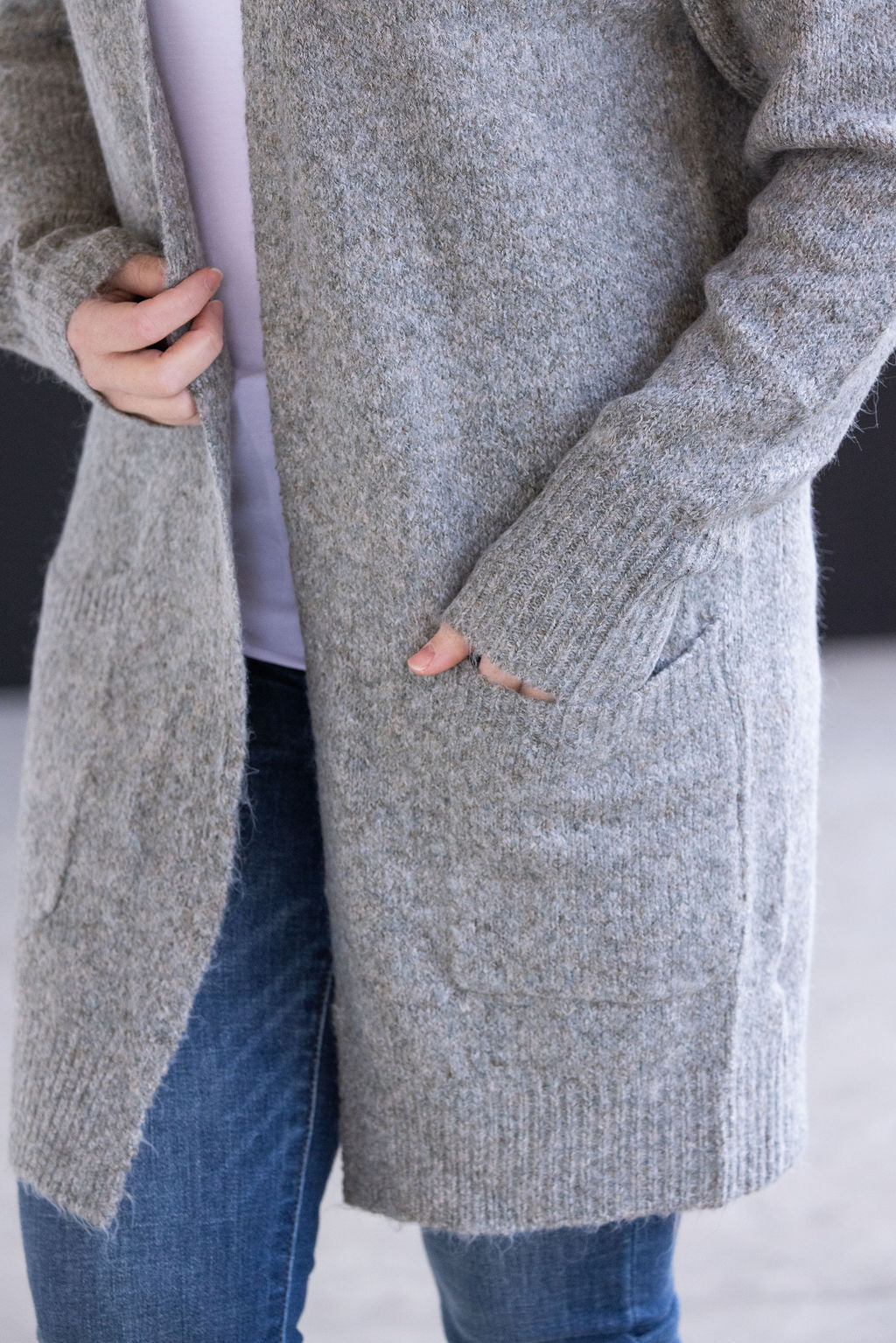 Michelle Mae Madison Cozy Cardigan - Stormy Clouds