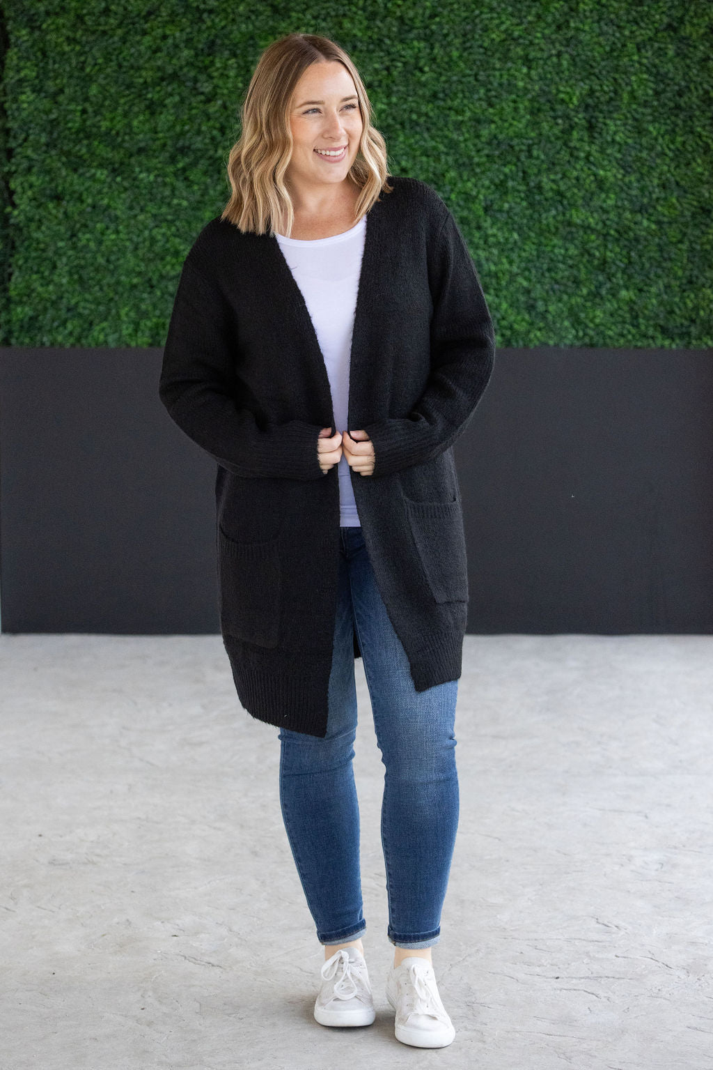 Michelle Mae Madison Cozy Cardigan - Jet Black