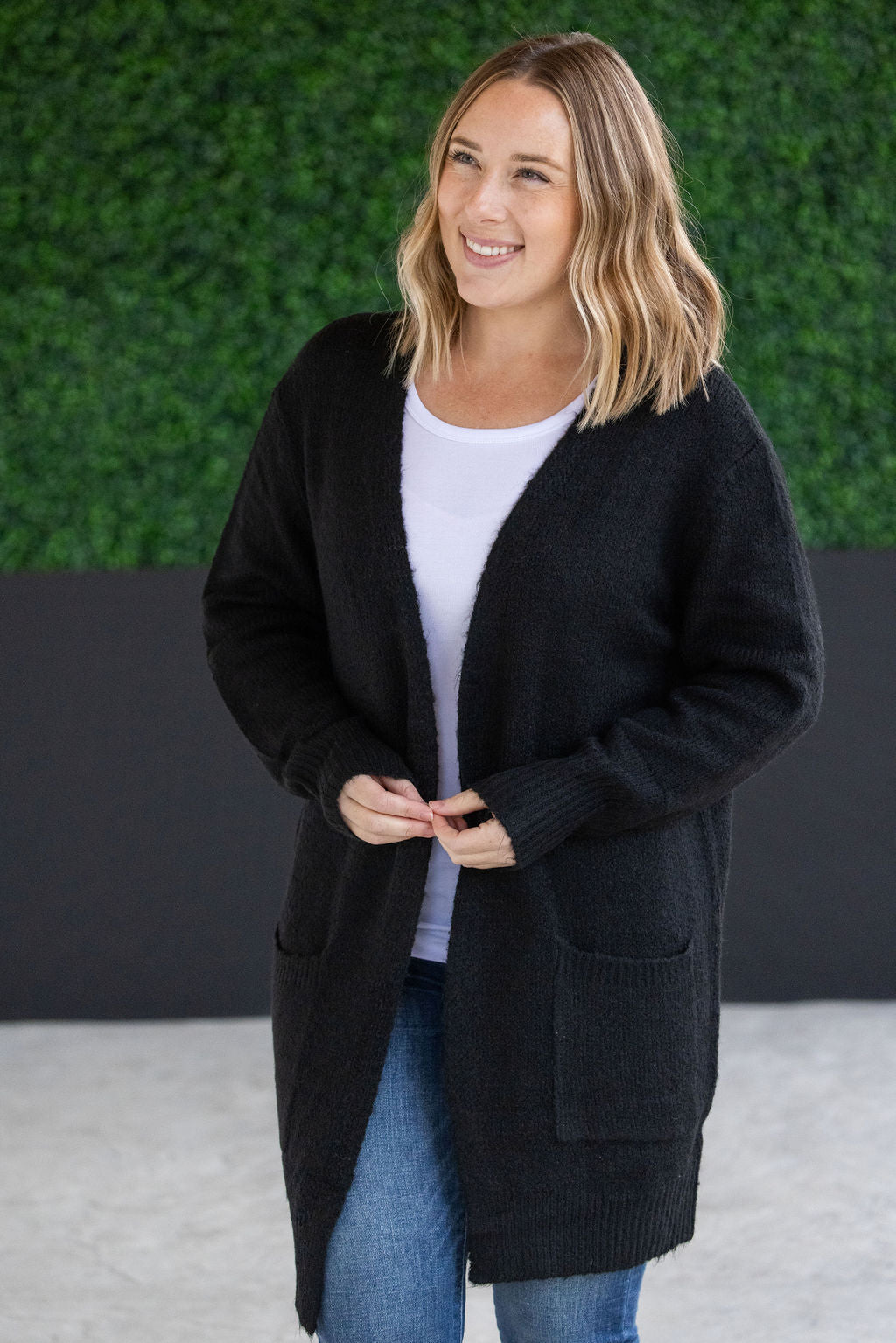 Michelle Mae Madison Cozy Cardigan - Jet Black