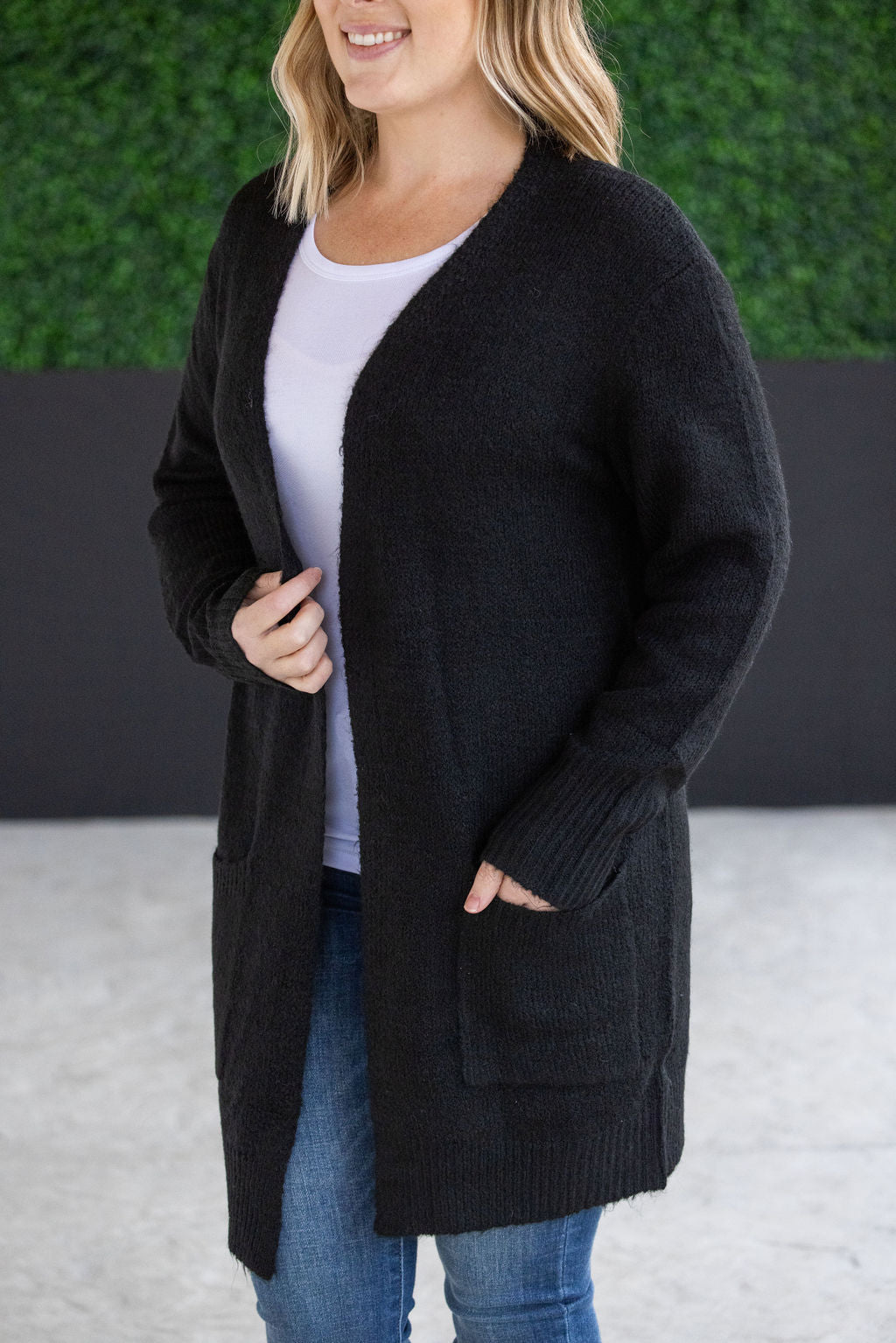 Michelle Mae Madison Cozy Cardigan - Jet Black