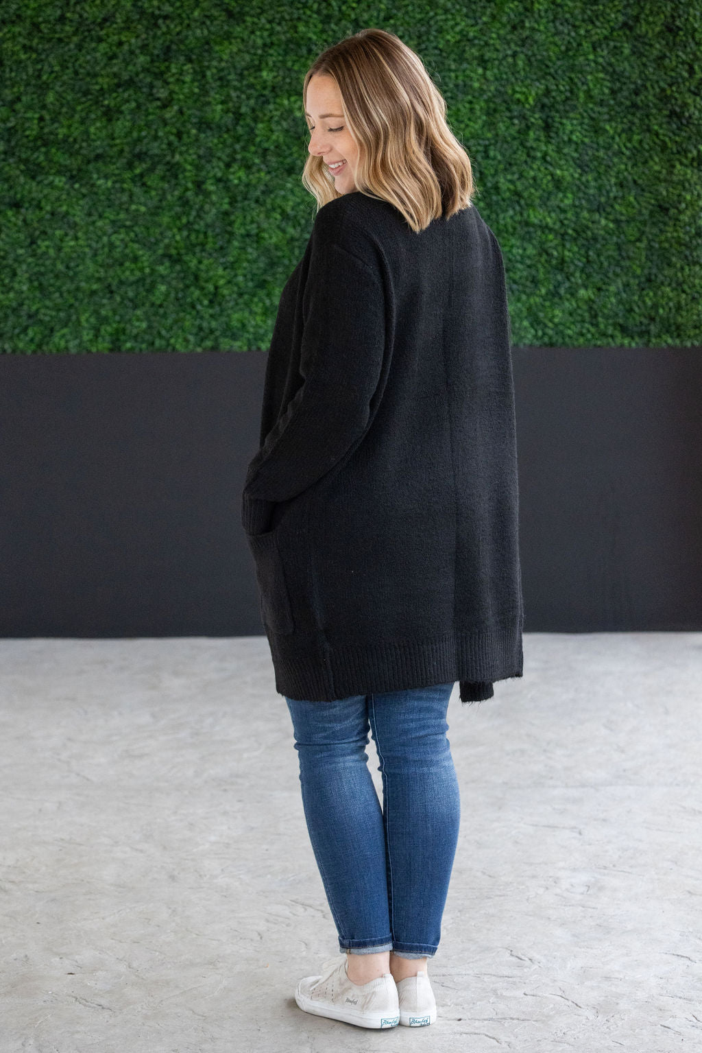 Michelle Mae Madison Cozy Cardigan - Jet Black