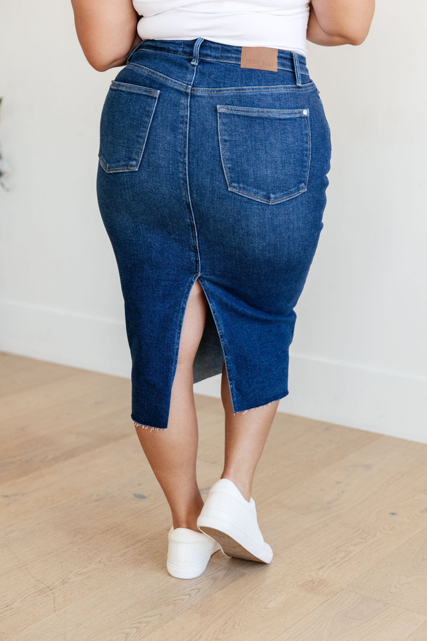 Marcy High Rise Denim Midi Skirt - G Marie's Boutique 