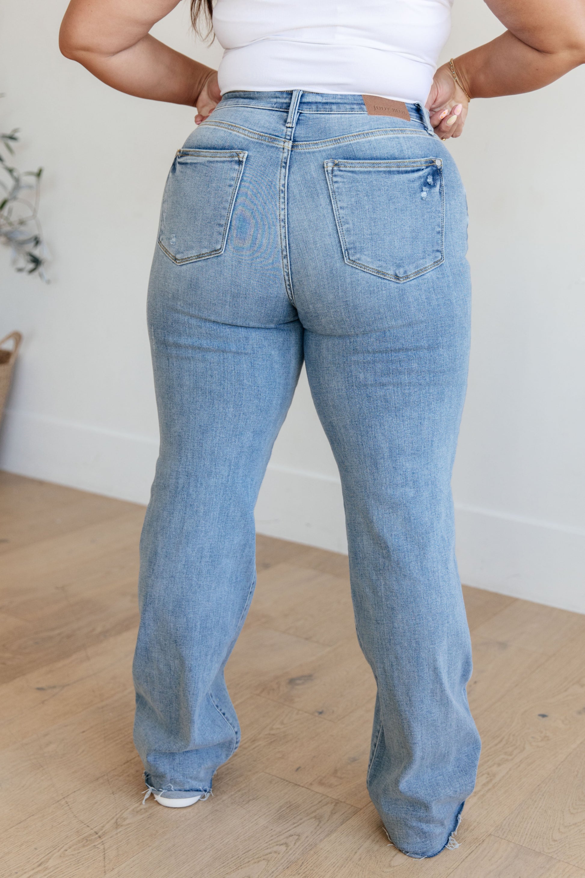 Mildred High Rise V Front Waistband Straight Jeans - G Marie's Boutique 