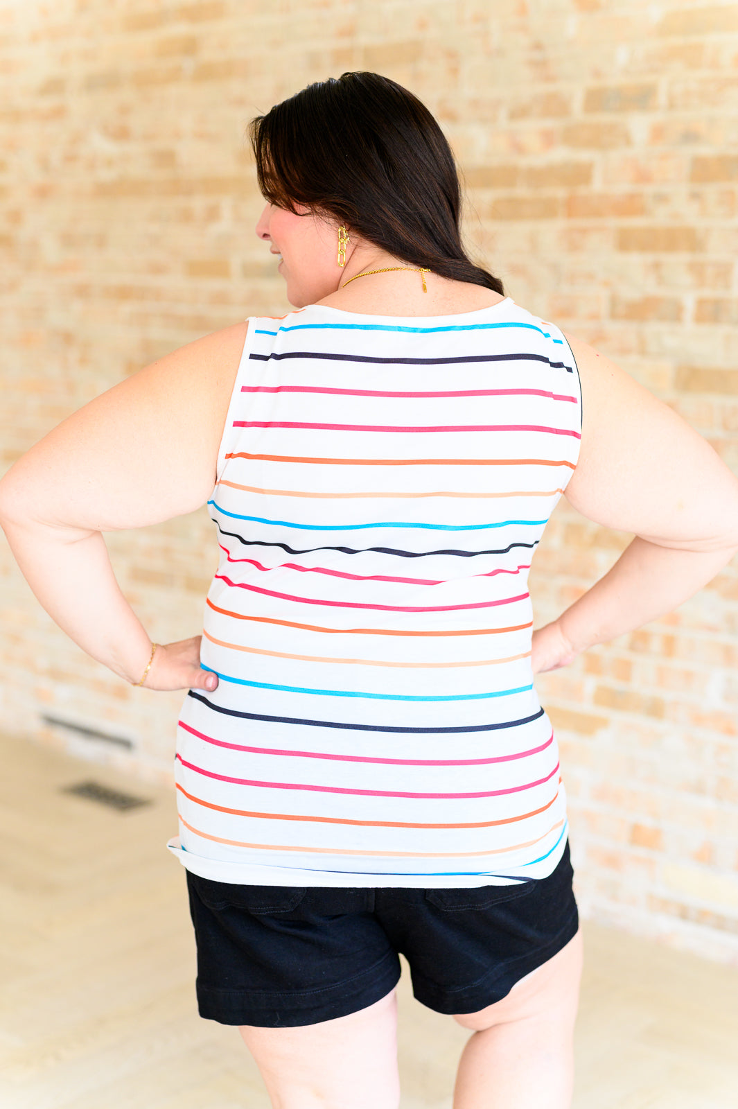 One Eleven North Need A Favor Colorful Henley Tank