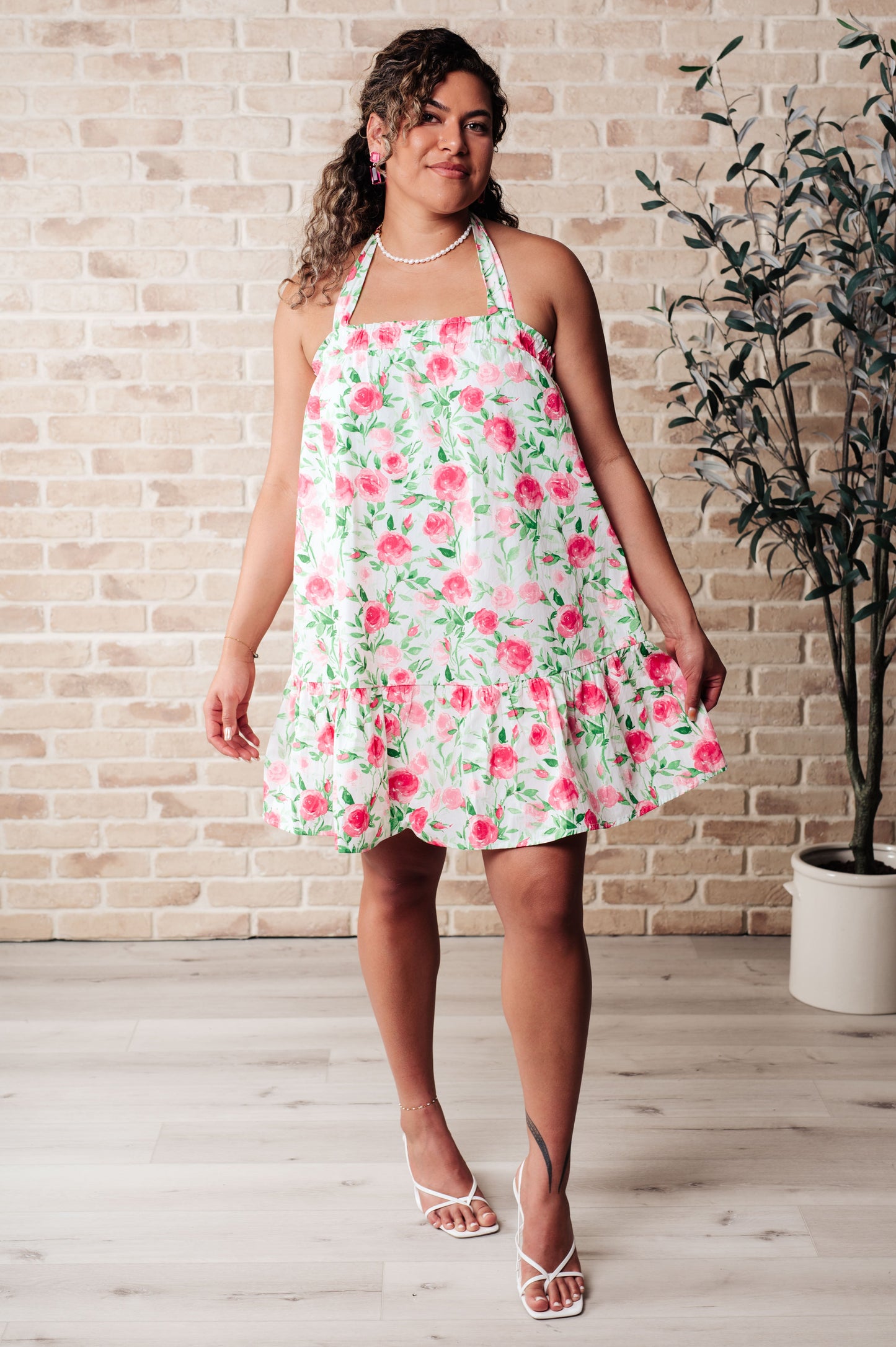 HYFVE Soul Tied Floral Dress in Pink