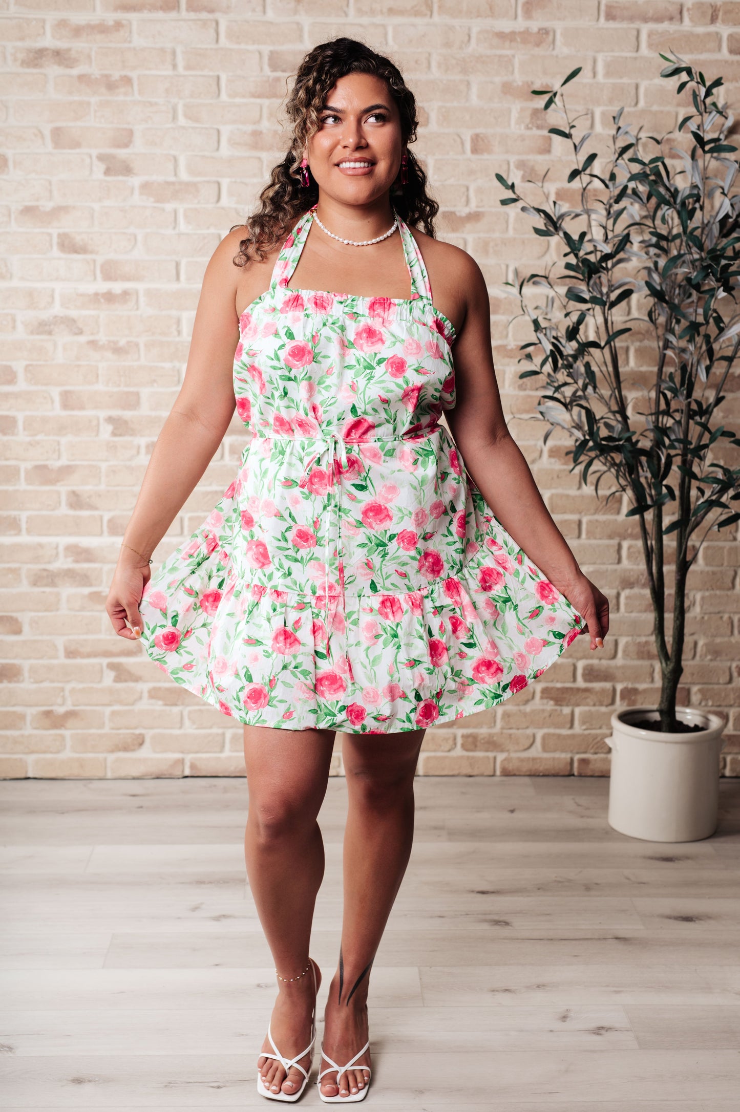 HYFVE Soul Tied Floral Dress in Pink