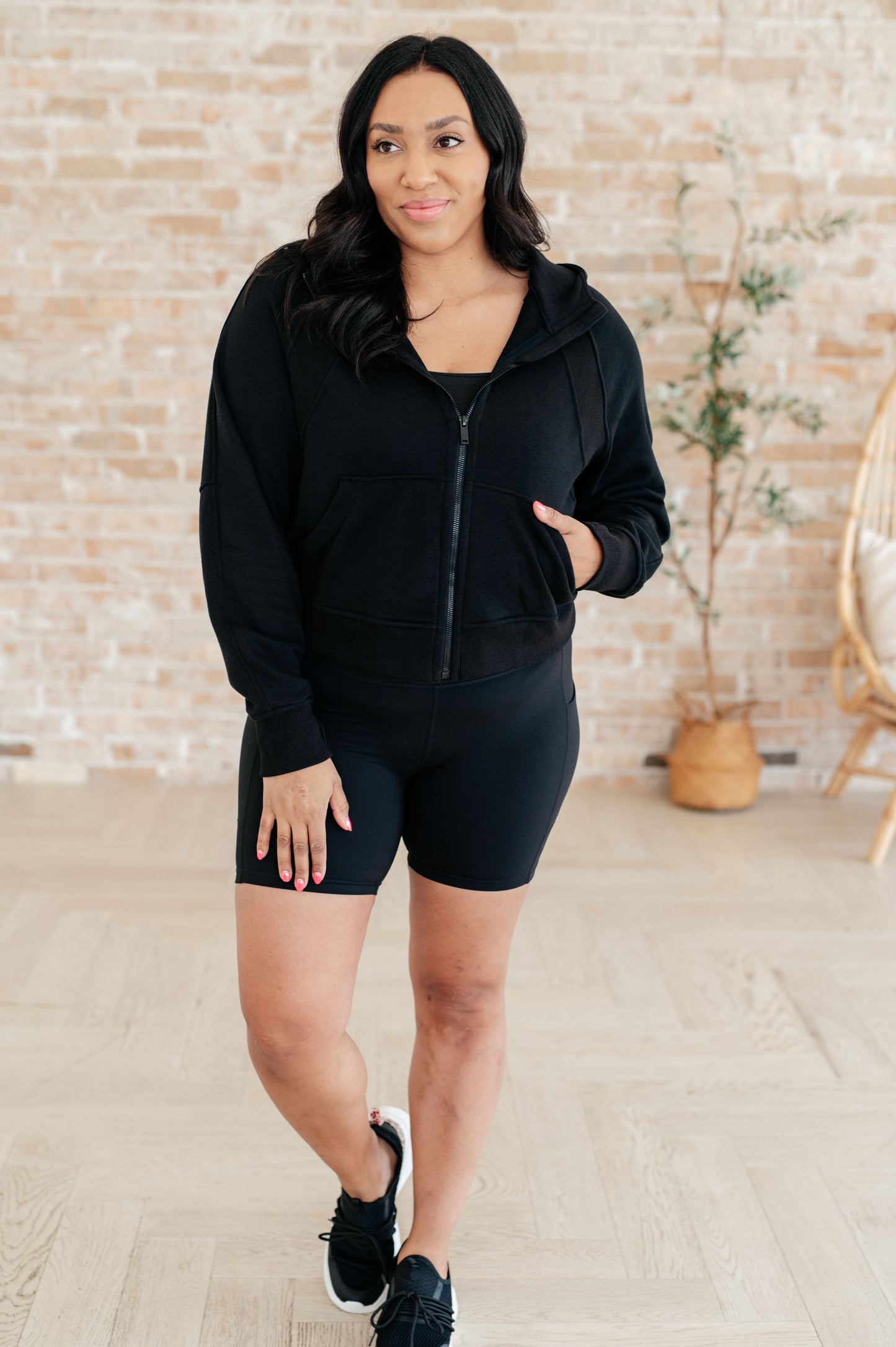 Rae Mode Sun or Shade Zip Up Jacket in Black