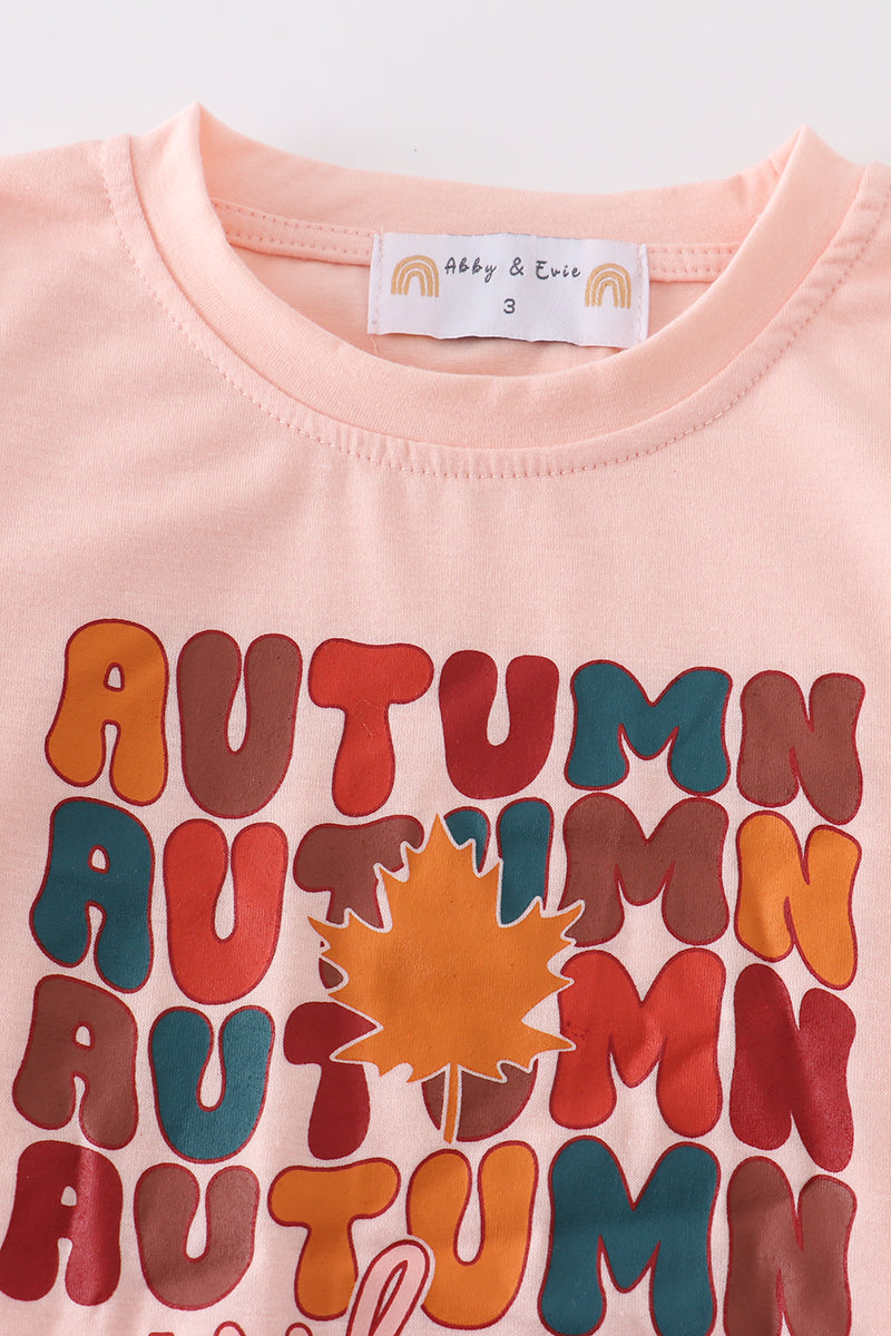 Abby & Evie Coral "autumn" girl top