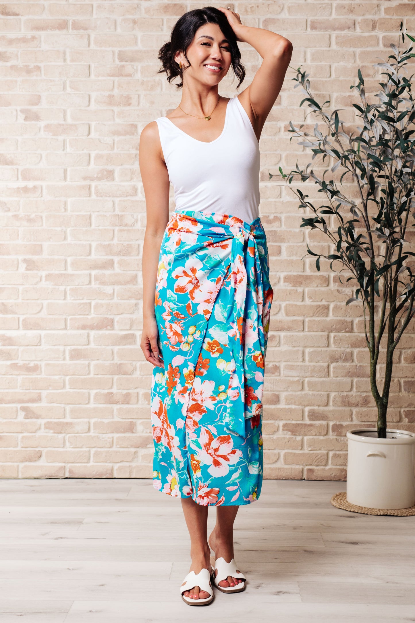 HYFVE Take Me Outside Wrap Around Skirt in Blue