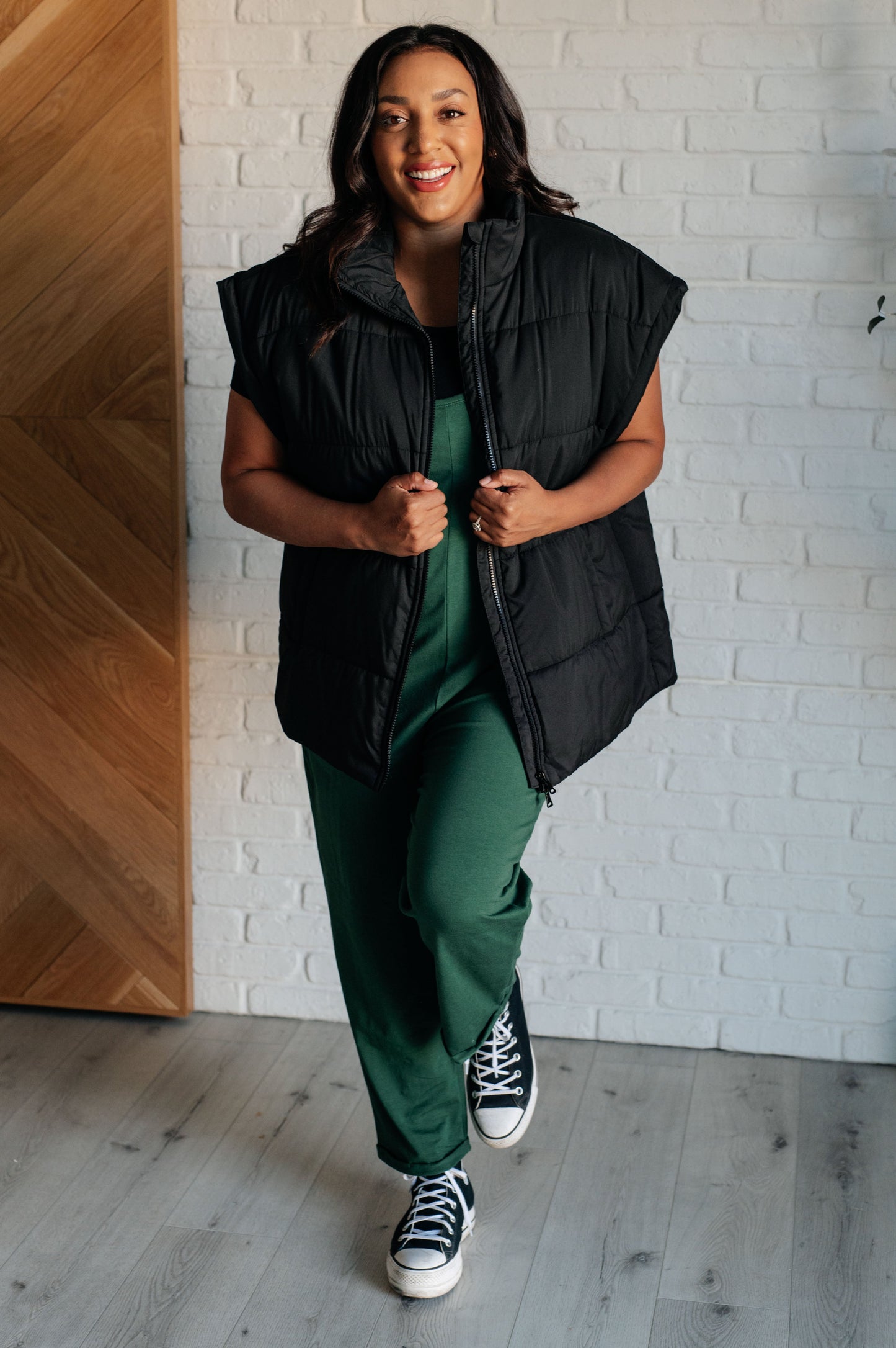 Zenana Totally Me Spaghetti Strap Jumpsuit in Dark Green