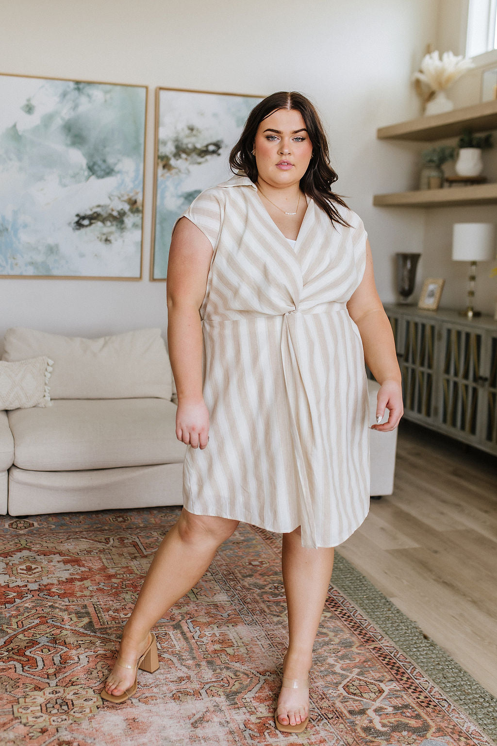 Andrée by Unit Twisted and Tailored Striped Dress