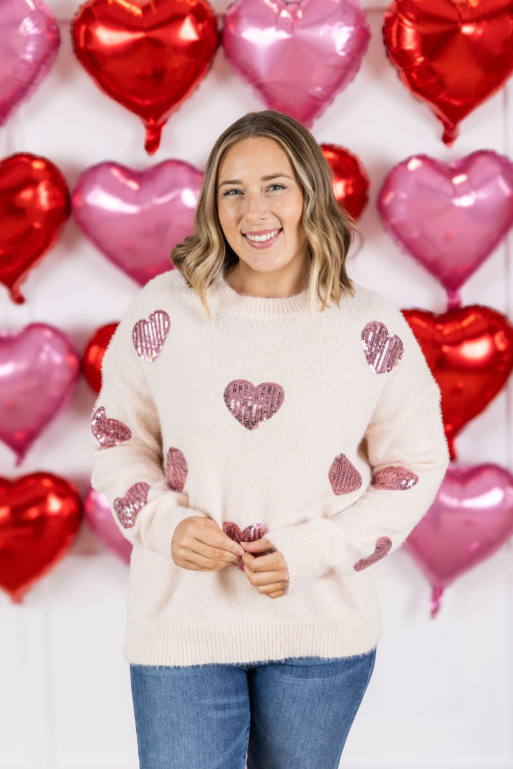 Michelle Mae Sparkle Hearts Sweater